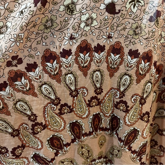 Free People Watching Waves Mauve Bohemian Duster Maxi Kimono Fringe Sleeves M - Picture 8 of 16